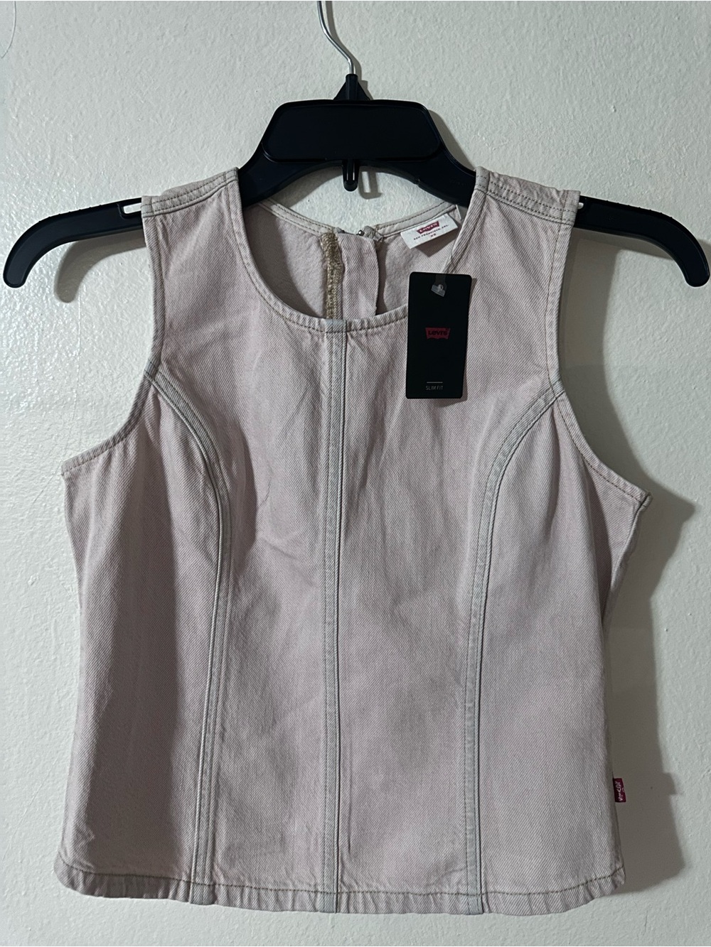 Levi's Pale Pink Denim Sleeveless Shell Top